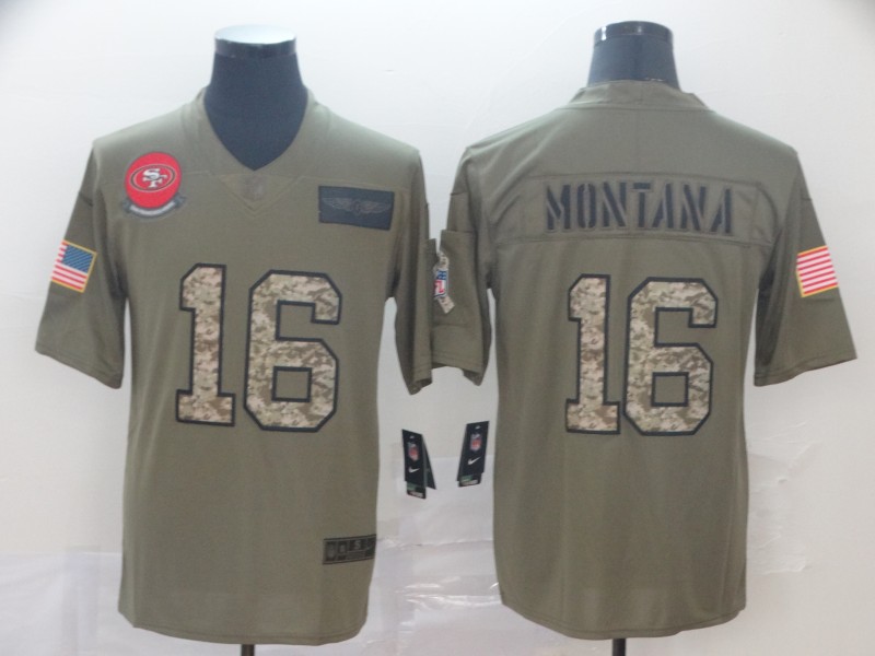 Men's San Francisco 49ers Joe Montana #16 Brown Jersey